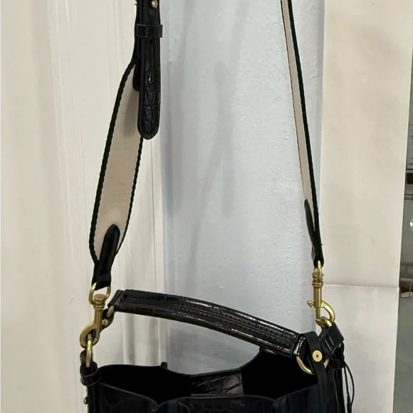 Black and Cream Women's Pressed Croc Shoulder/Handle Bag NWOT - Picture 8 of 8